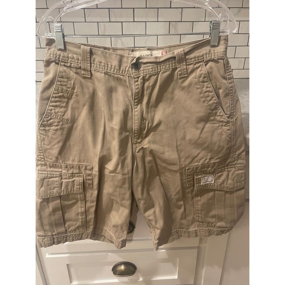 Levi's Cargo Shorts Mens 30 Tan Khaki Cotton Relaxed Multi Pocket Outdoor Casual